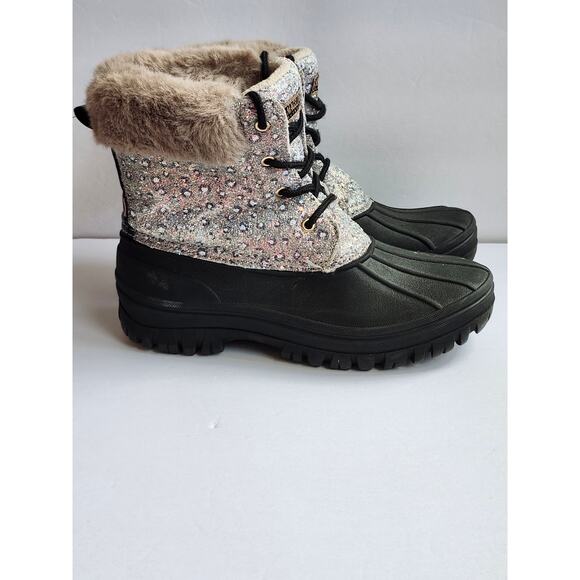 Magellan Outdoors Glitter Snow Ski Duck Boots Girls Size 6D K0018 - Picture 5 of 7